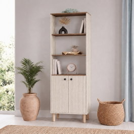 Hanah Home Vesta Estantería Travertino y nogal Venezia